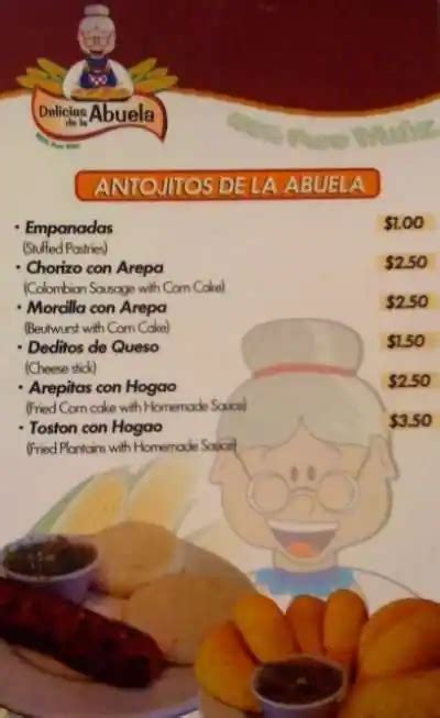 Delicias de la abuela - Las Delicias De La Abuela in Doraville, GA, is a well-established Colombian restaurant that boasts an average rating of 4.2 stars. Learn more about other diner's experiences at Las Delicias De La Abuela. Today, Las Delicias De La Abuela is open from 8:30 AM to 9:00 PM. Worried you’ll miss out? Reserve your table by calling ahead on (770) 796 ... 